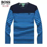 boss t-shirt slim fit avec logo sur la col rond blue